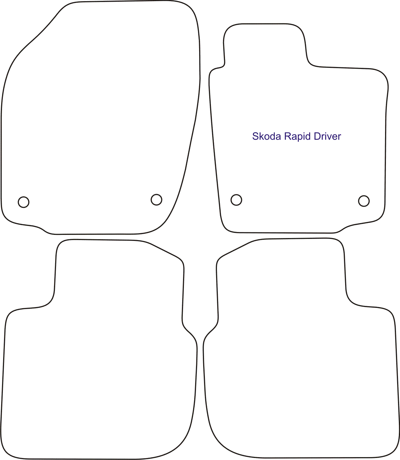 To fit Skoda Rapid Car Mats 2012+ & Heel Pad (B) - Picture 5 of 16